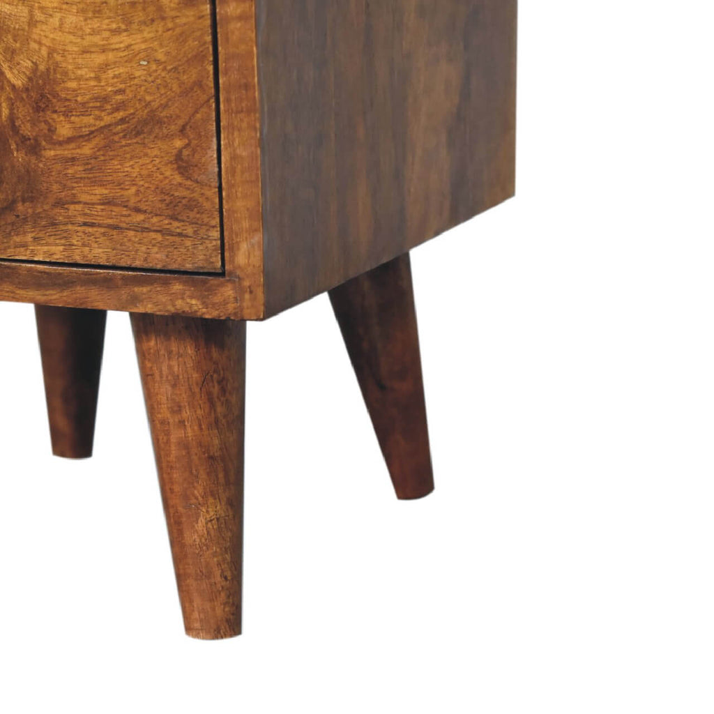 Cut-Out Narrow Bedside, Chestnut