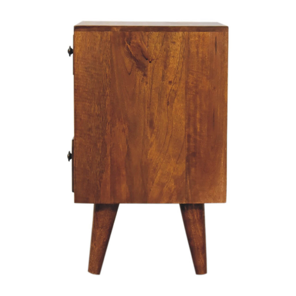 Cut-Out Narrow Bedside, Chestnut