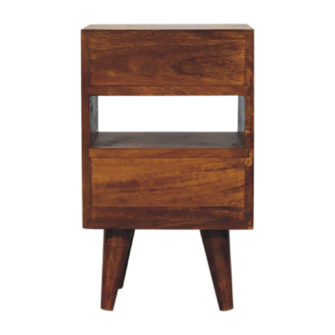 Cut-Out Narrow Bedside, Chestnut