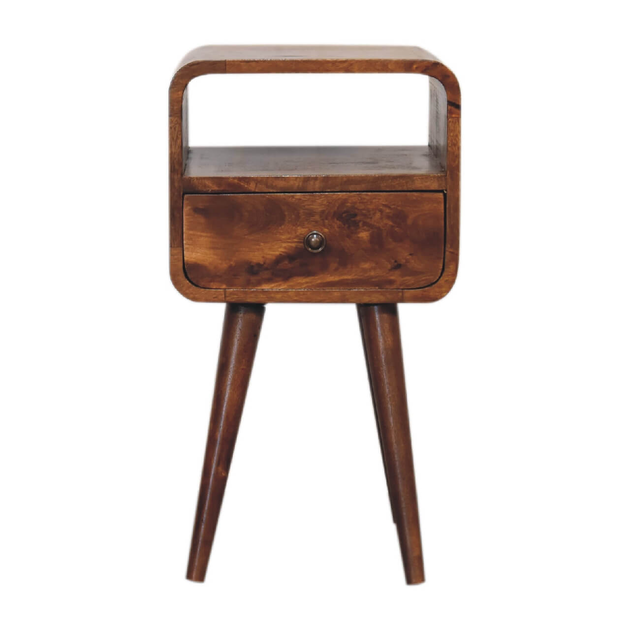 Arto 1 Drawer Narrow Bedside, Chestnut