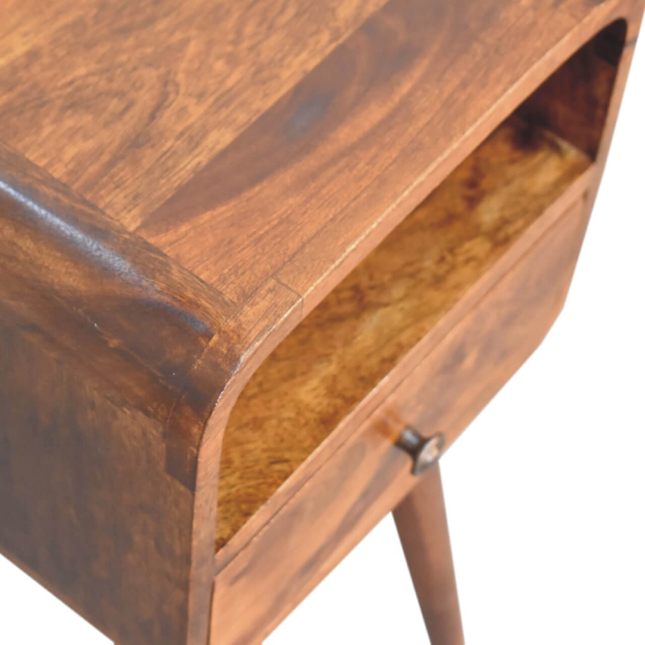 Arto 1 Drawer Narrow Bedside, Chestnut