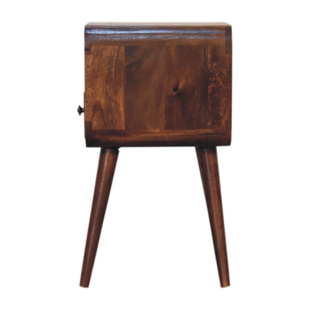 Arto 1 Drawer Narrow Bedside, Chestnut