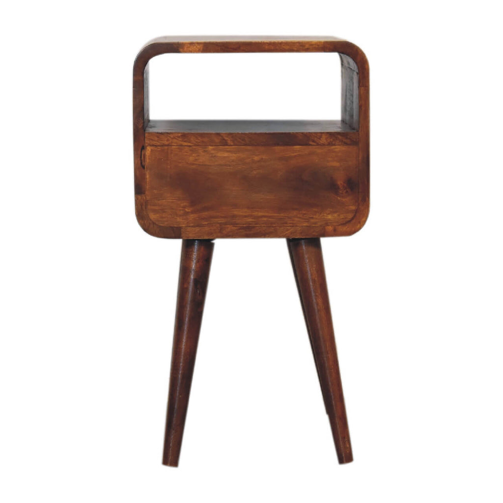 Arto 1 Drawer Narrow Bedside, Chestnut