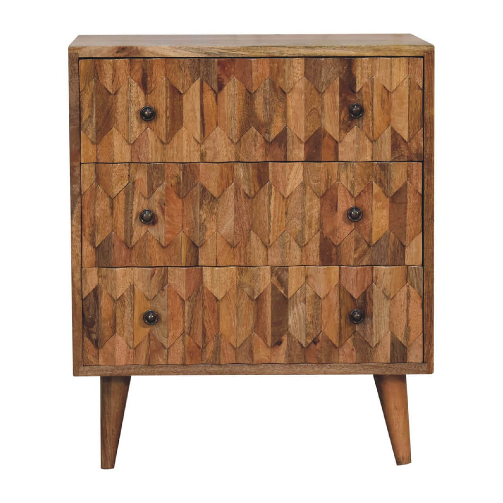 Narrow Pineapple Carved Chest