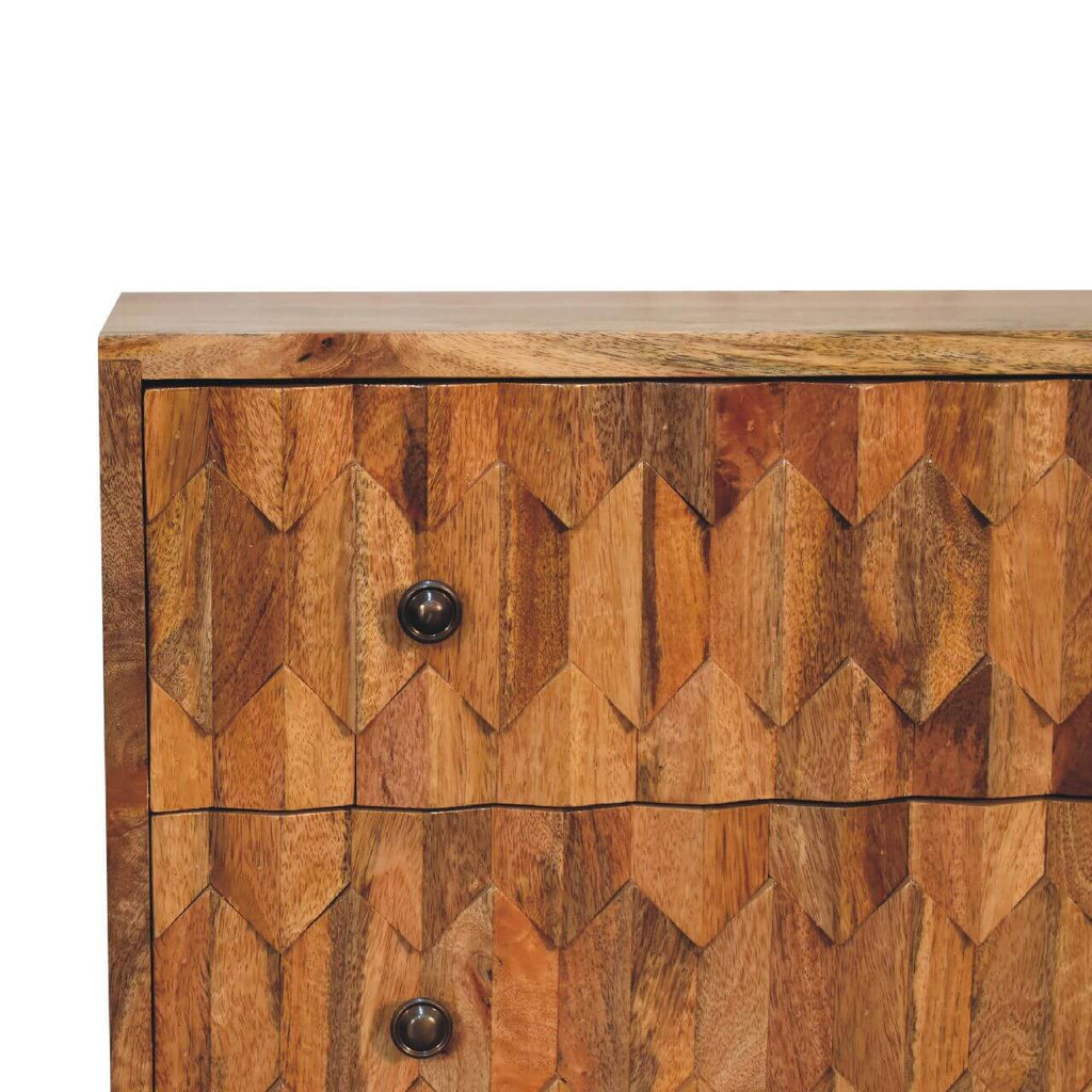 Narrow Pineapple Carved Chest