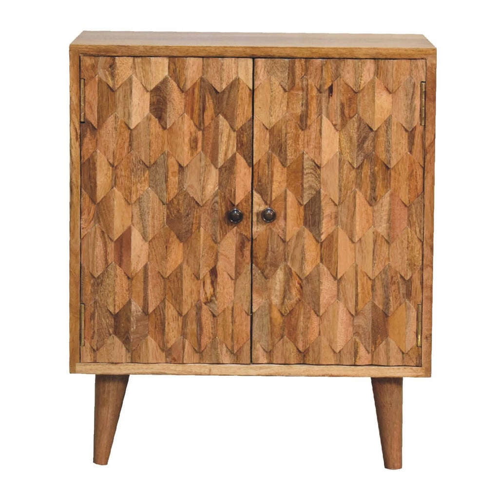 Narrow Pineapple Carved Cabinet