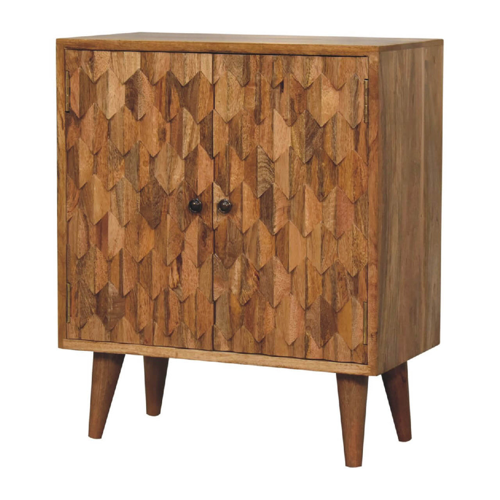 Narrow Pineapple Carved Cabinet
