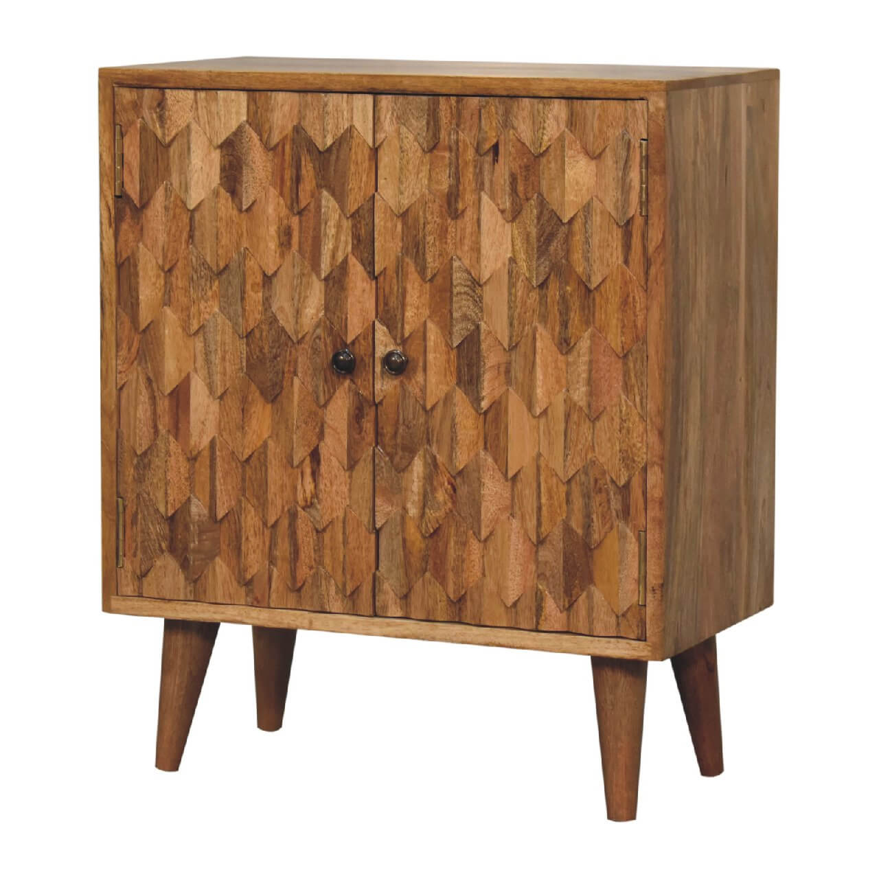 Narrow Pineapple Carved Cabinet