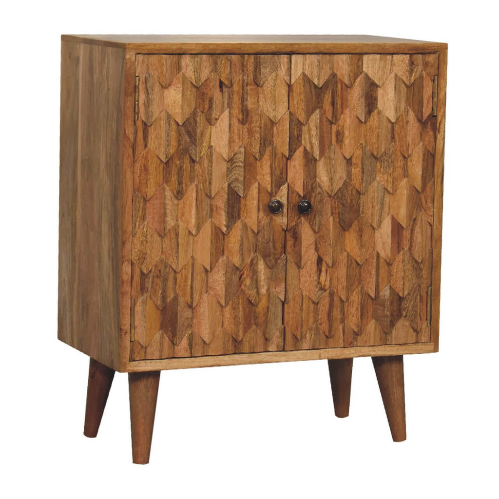 Narrow Pineapple Carved Cabinet