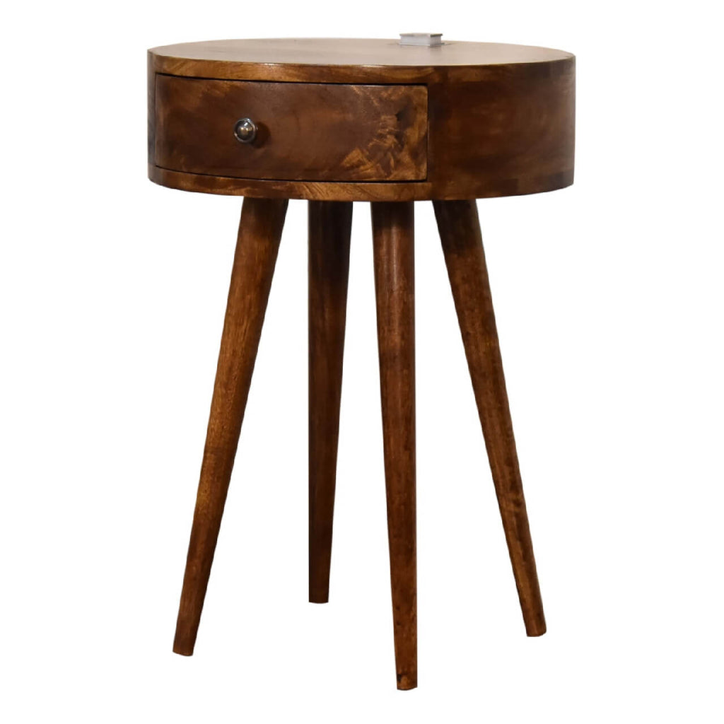 Reading Light Bedside Table, Chestnut
