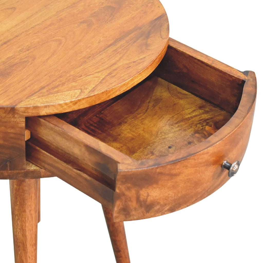 Reading Light Bedside Table, Chestnut