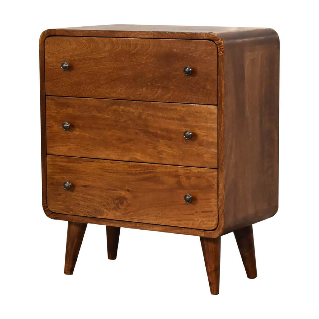 Narrow 3 Drawer Chest, Chestnut
