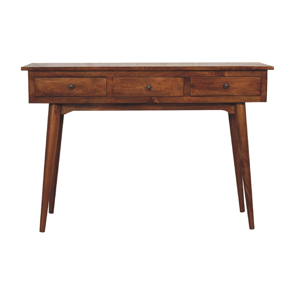Liv 3 Drawer Console Table, Chestnut
