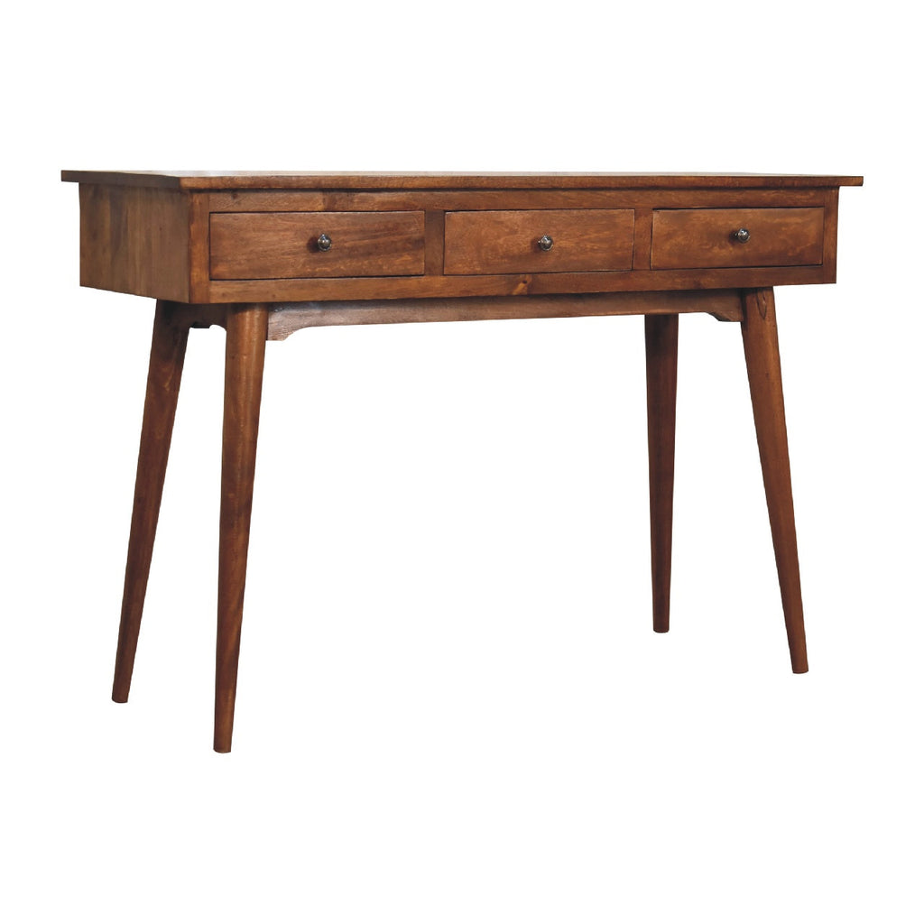 Liv 3 Drawer Console Table, Chestnut