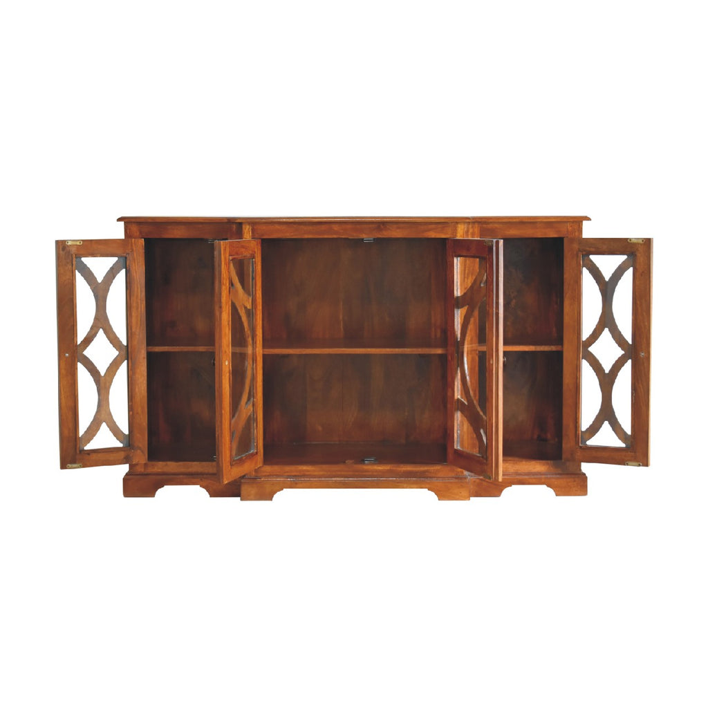 Glazed Carved Sideboard, Chestnut
