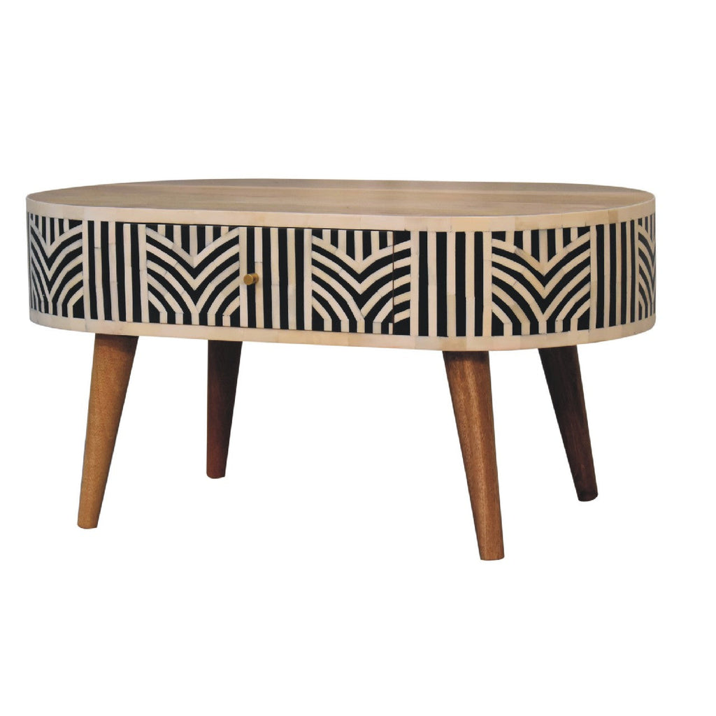 Edessa Coffee Table, Bone Inlay