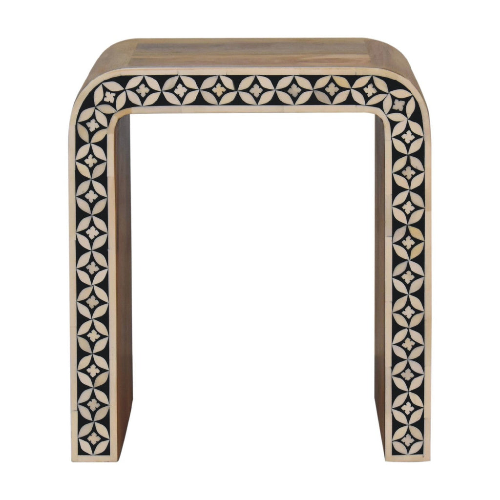 Edessa End Table, Bone Inlay