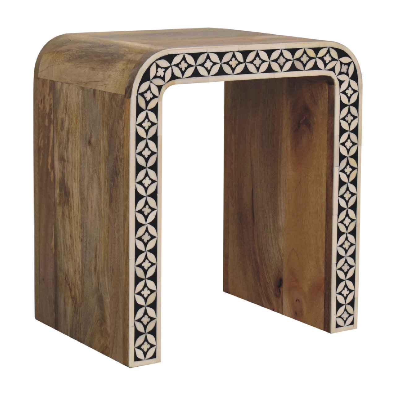 Edessa End Table, Bone Inlay