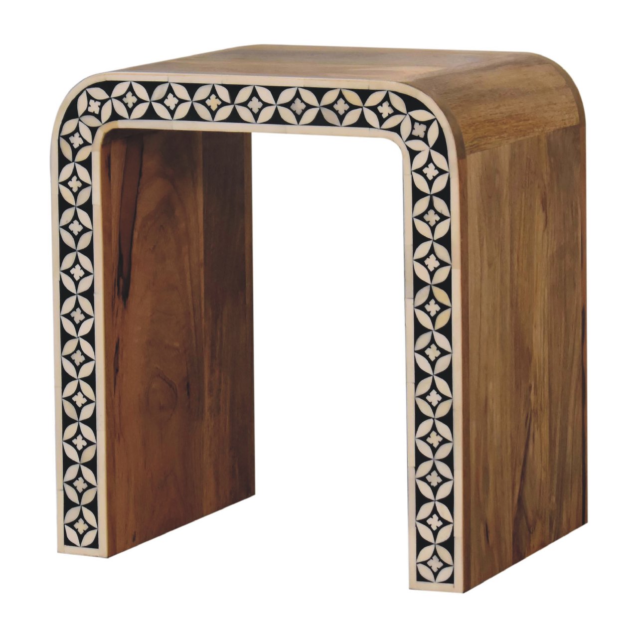Edessa End Table, Bone Inlay