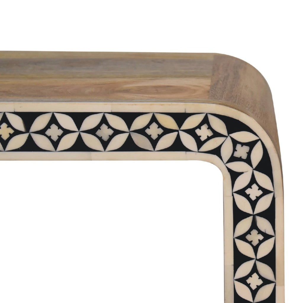 Edessa End Table, Bone Inlay
