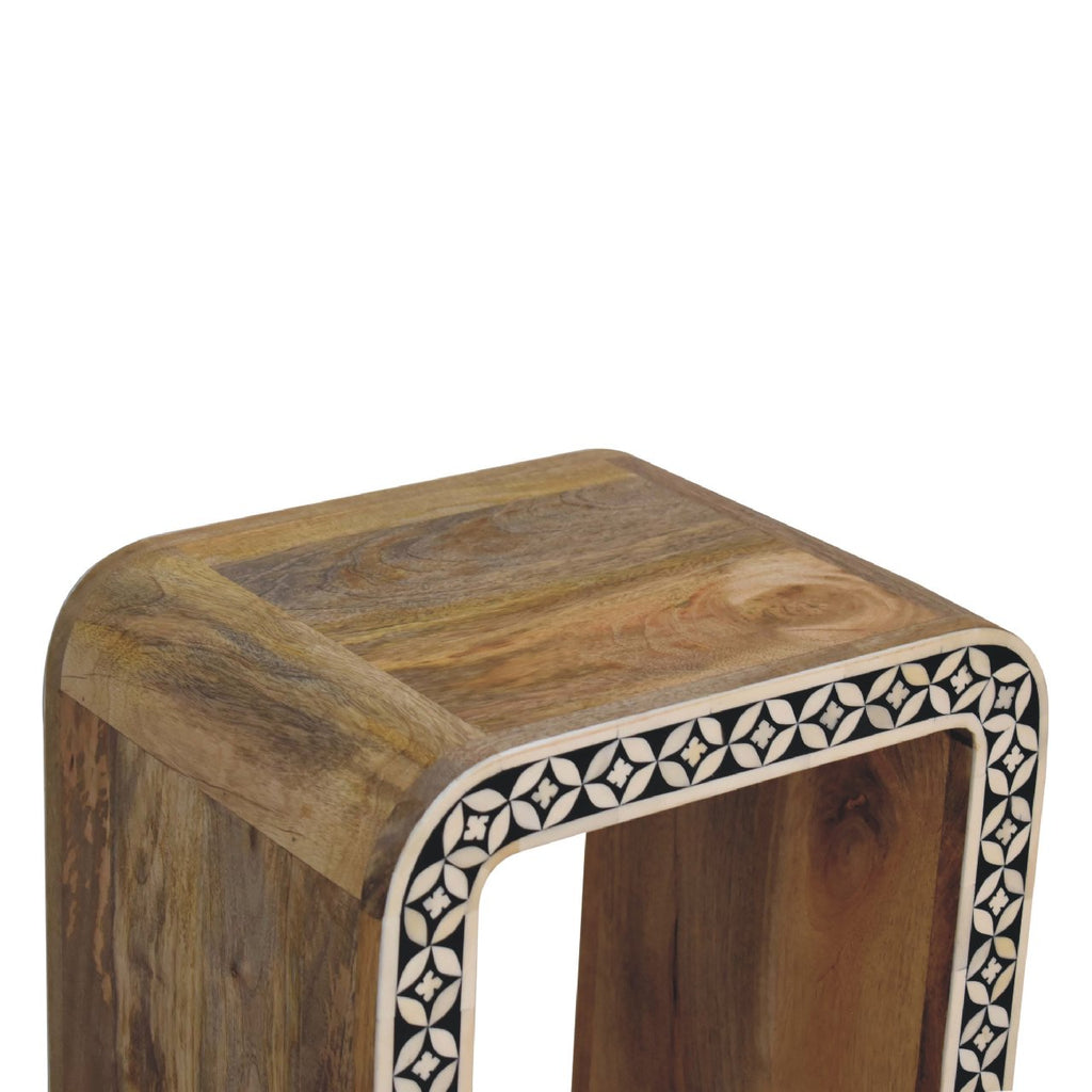 Edessa End Table, Bone Inlay