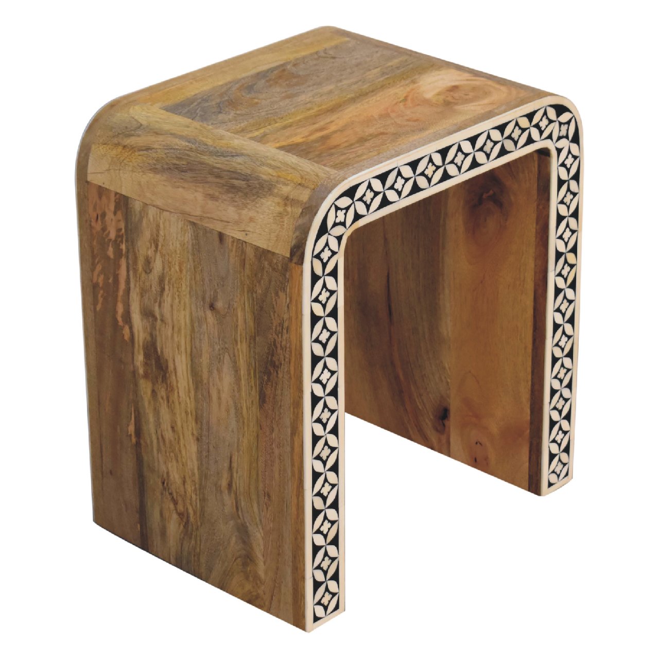 Edessa End Table, Bone Inlay