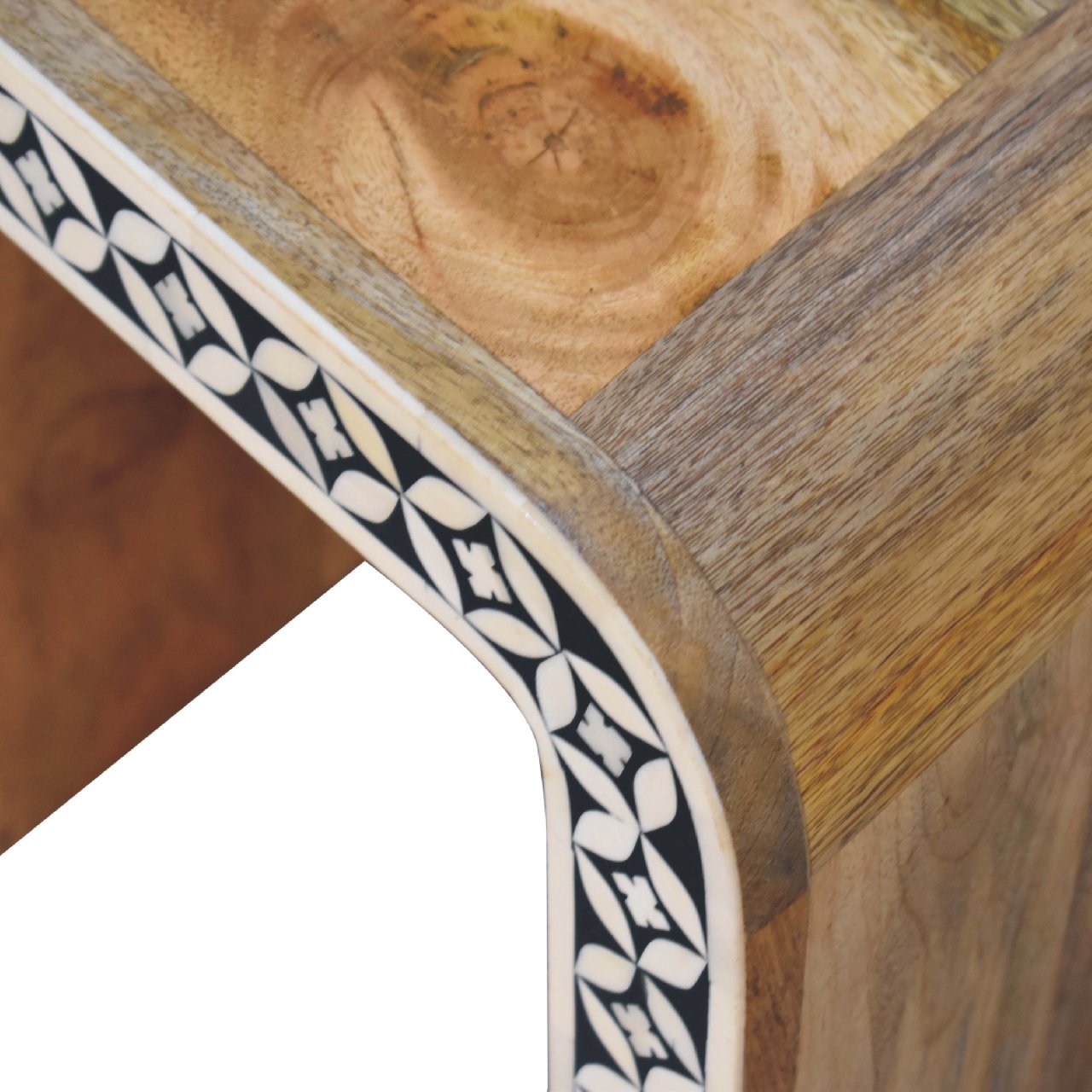 Edessa End Table, Bone Inlay