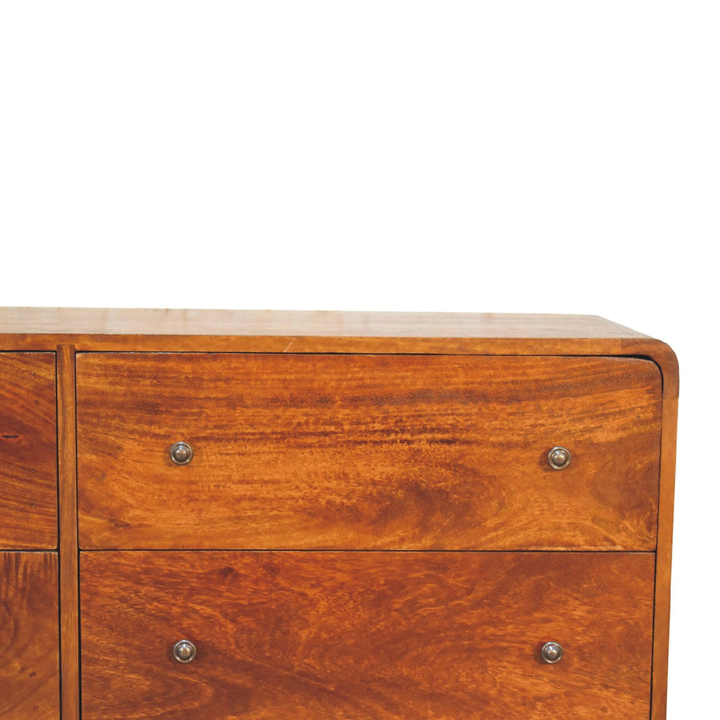 Arto 6 Drawer Chest, Chestnut Finish