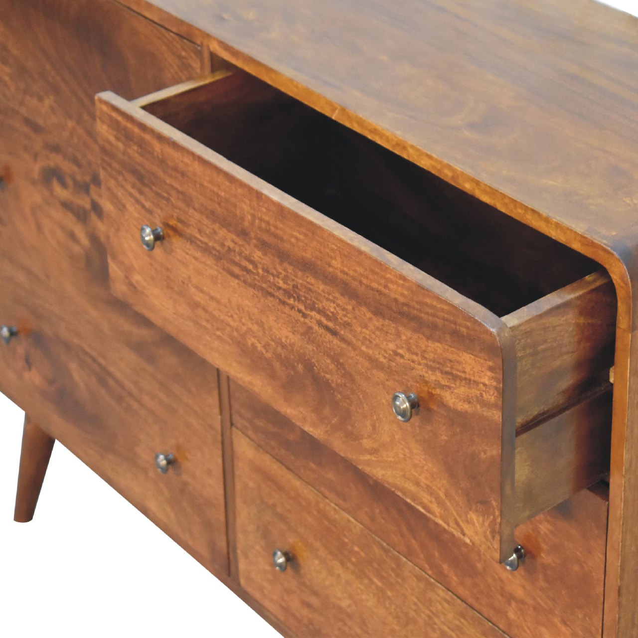 Arto 6 Drawer Chest, Chestnut Finish