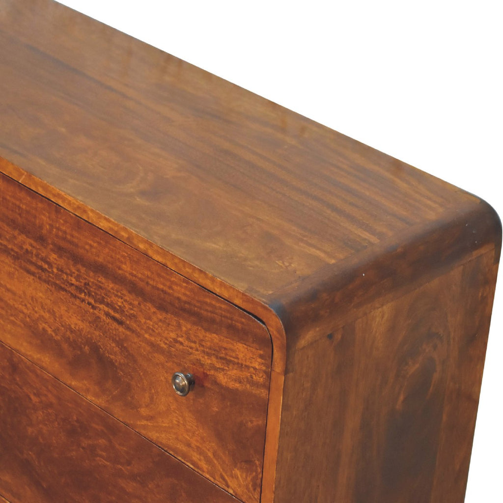 Arto 6 Drawer Chest, Chestnut Finish