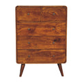Arto, 2 over 3 Drawer Chest, Chestnut
