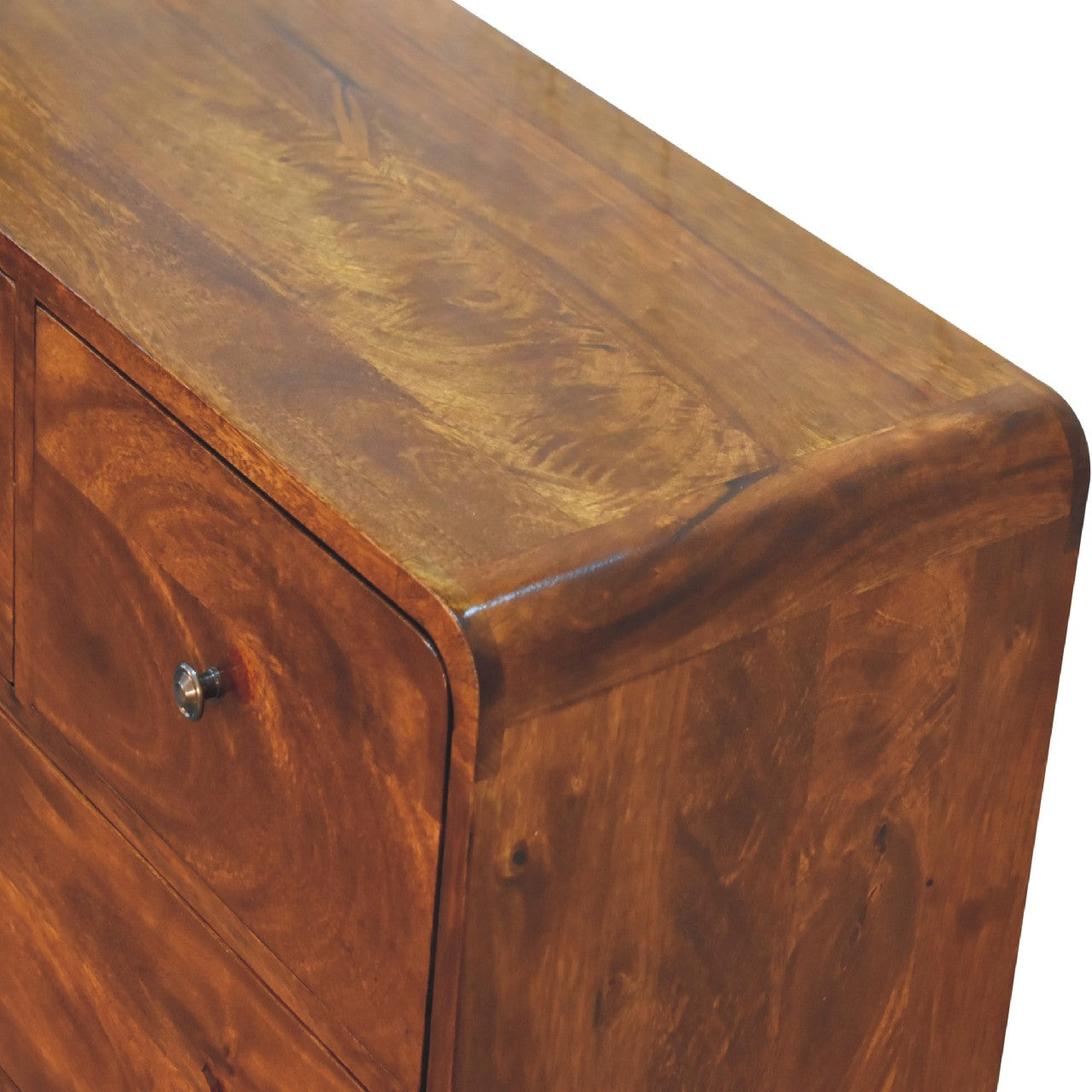 Arto, 2 over 3 Drawer Chest, Chestnut