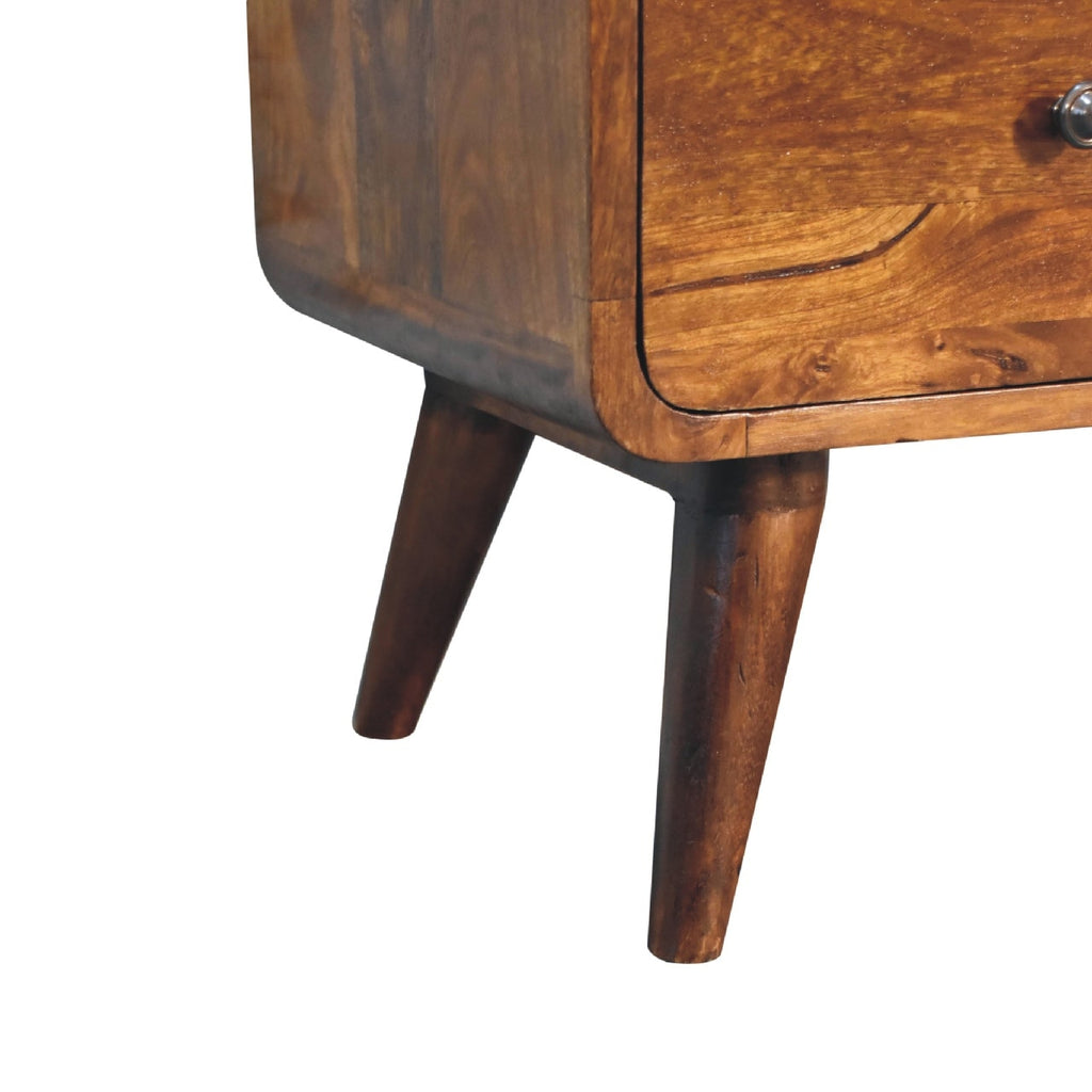 Arto, 2 over 3 Drawer Chest, Chestnut