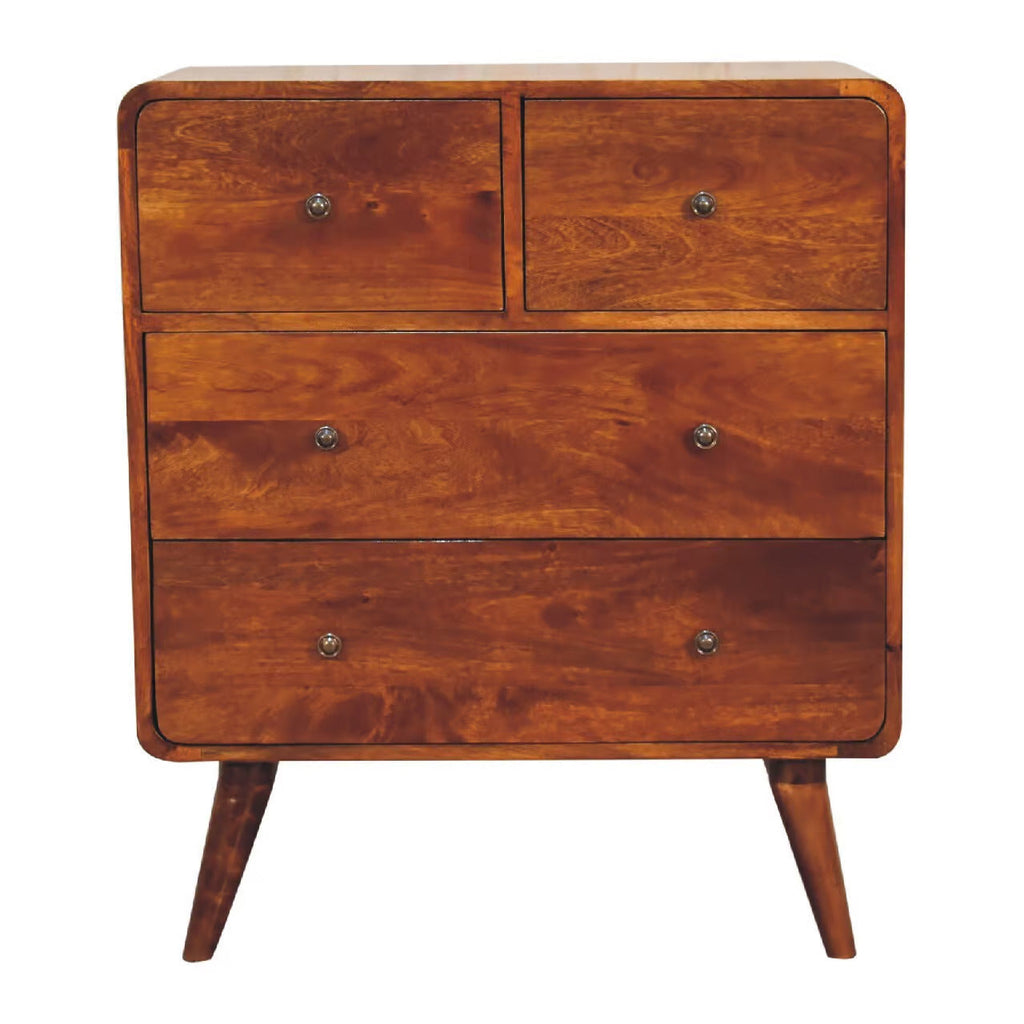 Arto,5 Drawer Chest, Chestnut