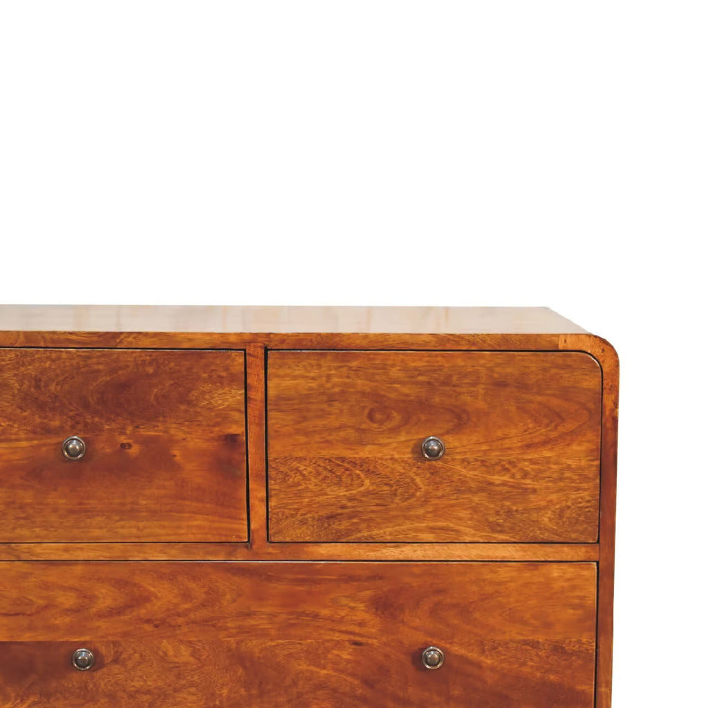 Arto,5 Drawer Chest, Chestnut
