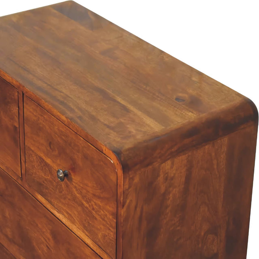 Arto,5 Drawer Chest, Chestnut