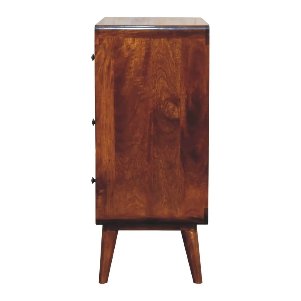 Arto,5 Drawer Chest, Chestnut