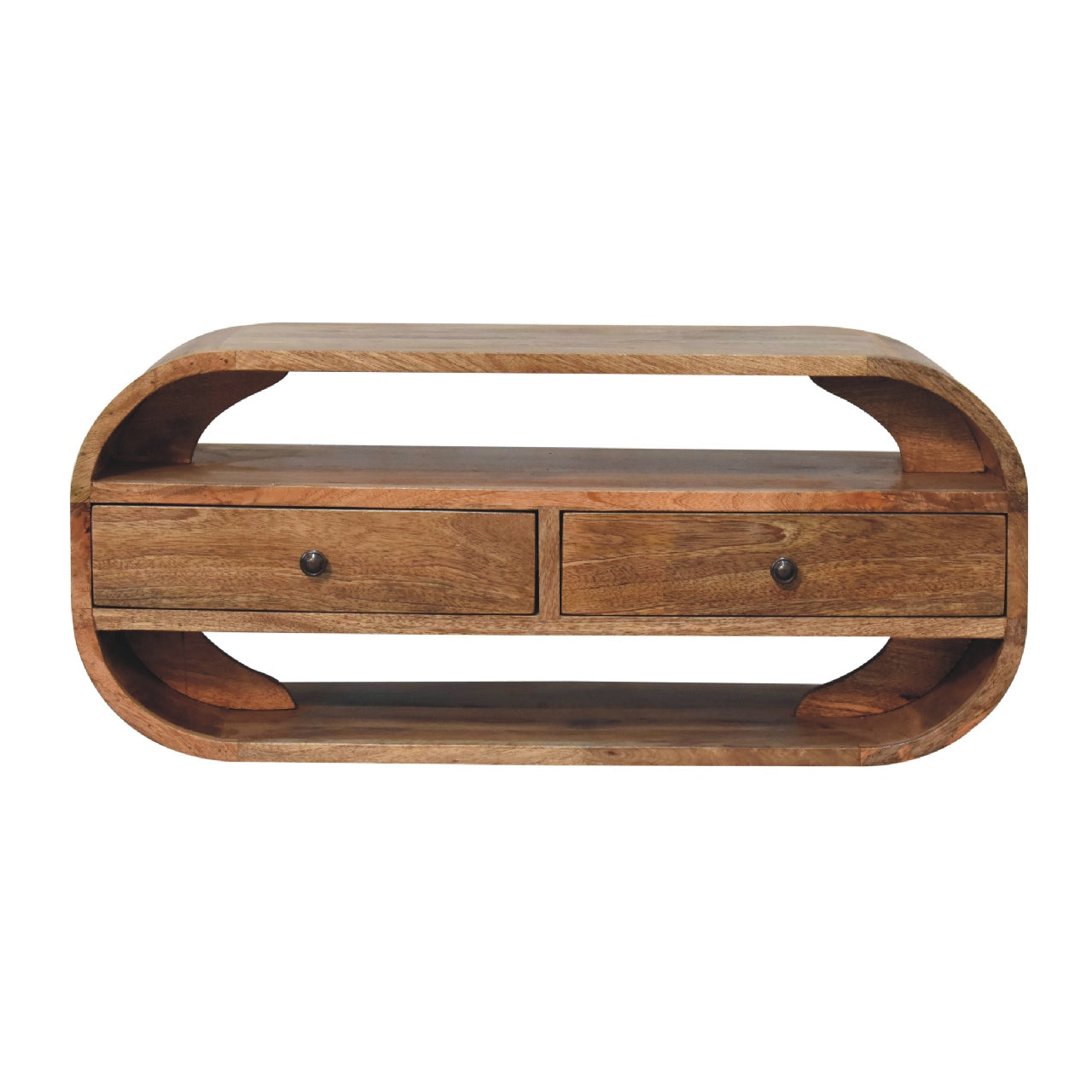 2 Drawer Curved TV Stand