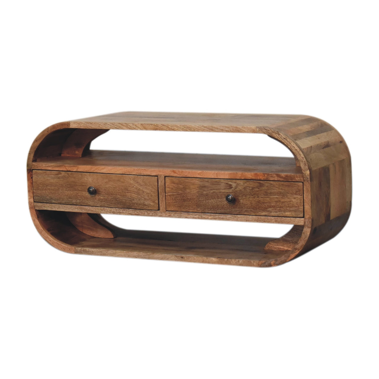 2 Drawer Curved TV Stand