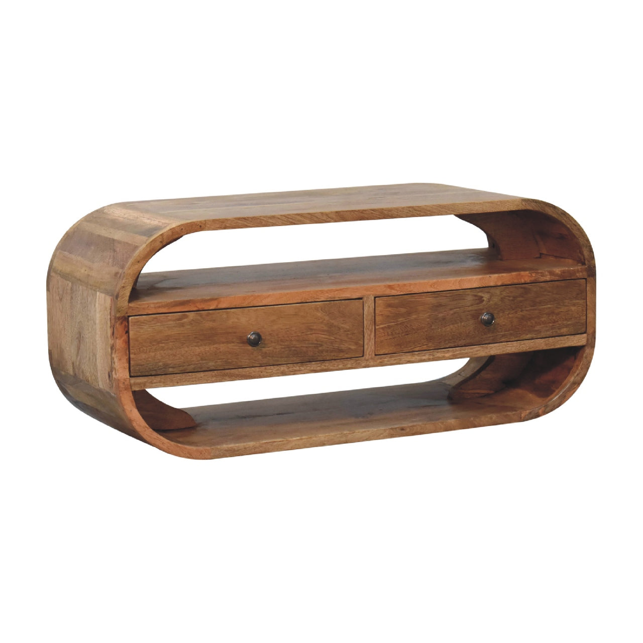 2 Drawer Curved TV Stand