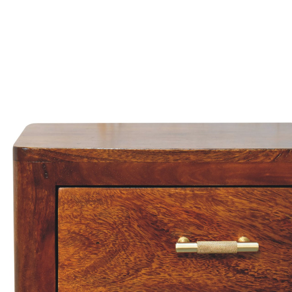 Luca 3 Drawer Bedside, Chestnut