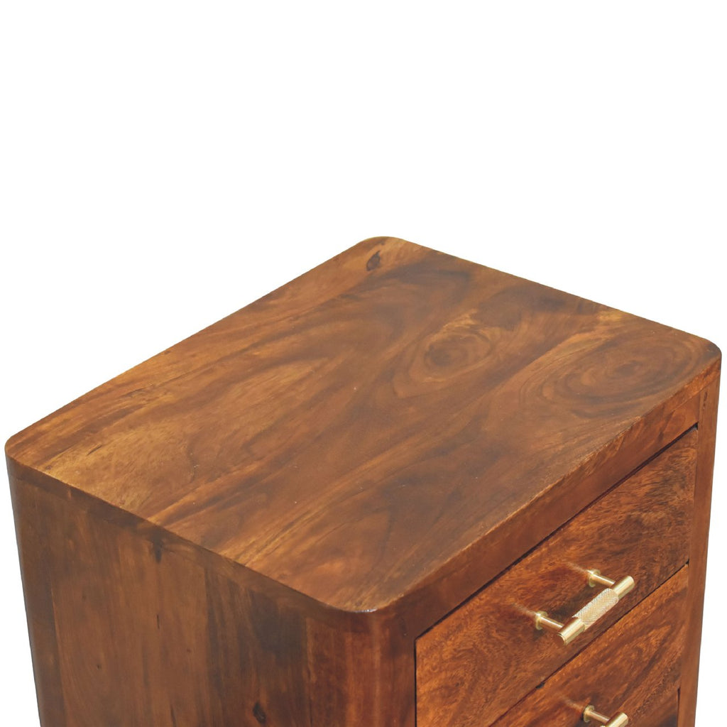 Luca 3 Drawer Bedside, Chestnut