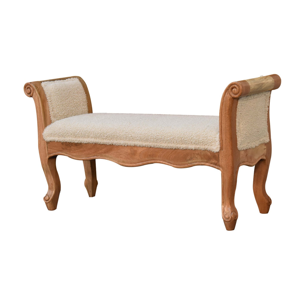 Bouclé French Inspired Bench