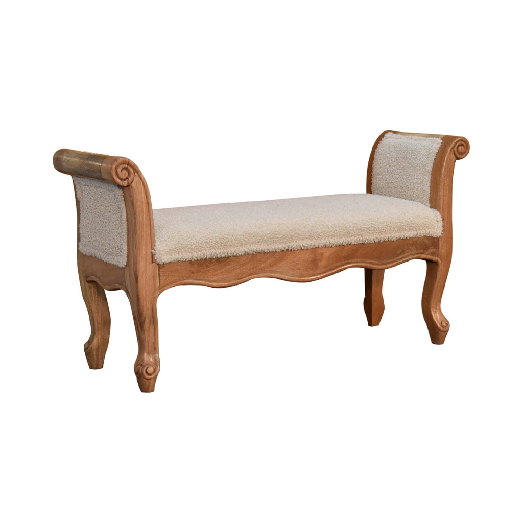 Bouclé French Inspired Bench
