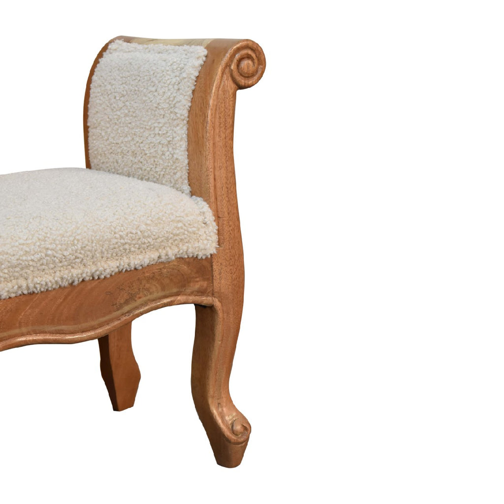 Bouclé French Inspired Bench