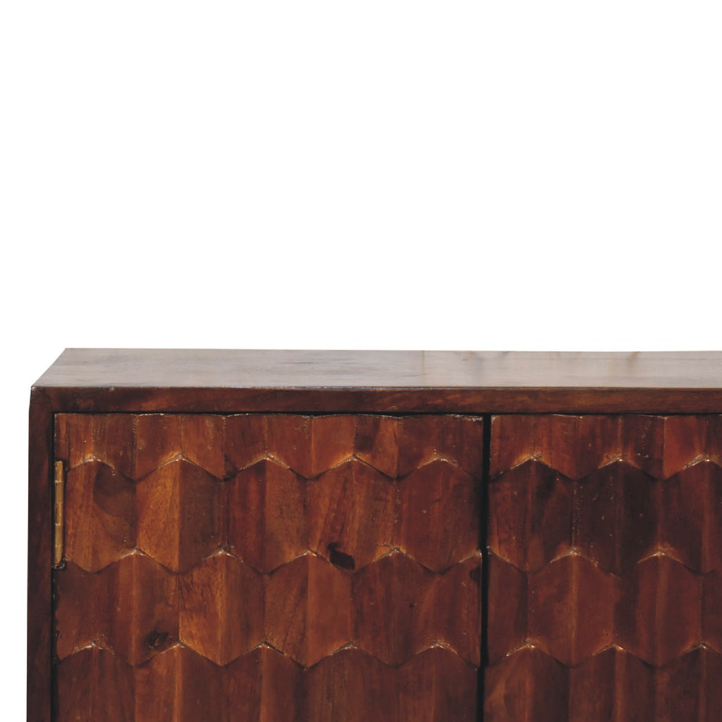 Pineapple Carved Cabinet, Chestnut