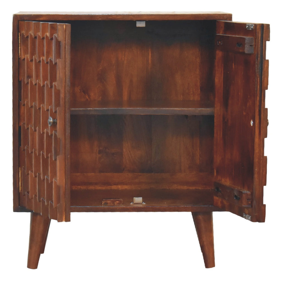 Pineapple Carved Cabinet, Chestnut