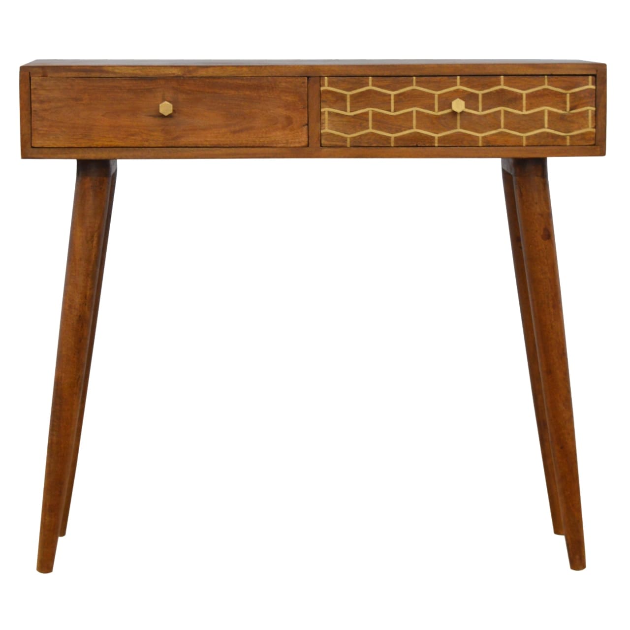Algot Console Table, Brass Inlay