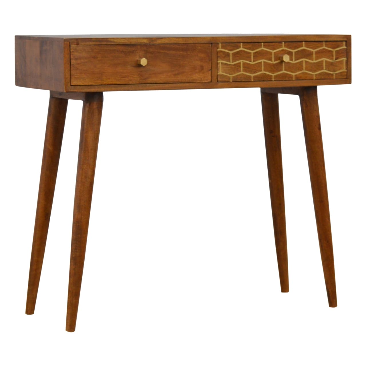Algot Console Table, Brass Inlay