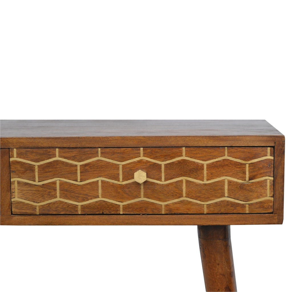 Algot Console Table, Brass Inlay